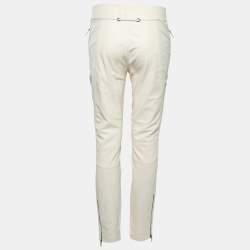 Pre Owned Ralph Lauren Purple Label Cream Leather Pants M