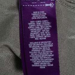 Pre Owned Ralph Lauren Purple Label Silver Metallic Silk-Knit Polo T-Shirt M