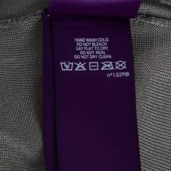 Pre Owned Ralph Lauren Purple Label Silver Metallic Silk-Knit Polo T-Shirt M