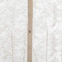 Pre Owned Ralph Lauren Purple Label Beige Lace Crepe Trimmed Button Front Shirt Blouse M