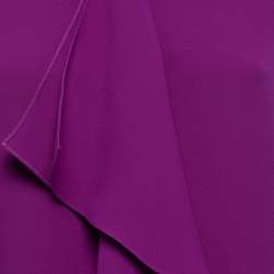 Pre Owned Ralph Lauren Purple Label Purple Silk Sleeveless Ruffle Detail Top M