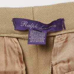 Pre Owned Ralph Lauren Purple Label Beige Wool Trousers S