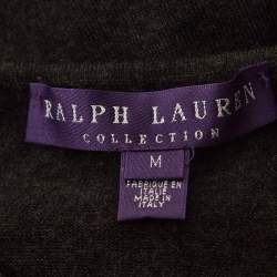 Ralph Lauren Purple Label Grey Cashmere Tie-Up Neck Tank Top M