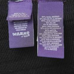 Ralph Lauren Purple Label Black Stripe Knit Sleeveless Midi Dress S