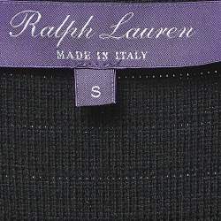Ralph Lauren Purple Label Black Stripe Knit Sleeveless Midi Dress S