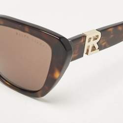 Pre Owned Ralph Lauren Tortoise Brown RL8216U Logo Cat Eye Sunglasses
