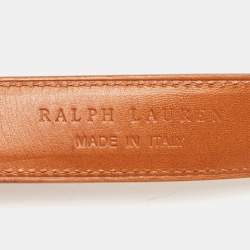 Pre Owned Ralph Lauren Brown Leather Buckle Waist Belt