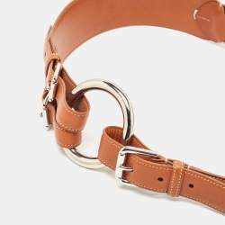 Pre Owned Ralph Lauren Brown Leather Buckle Waist Belt