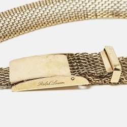 Pre Owned Ralph Lauren Gold Metal Mesh Buckle Belt
