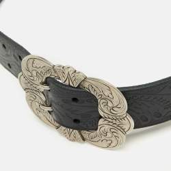 Ralph Lauren Navy Blue Leather Buckle Belt S