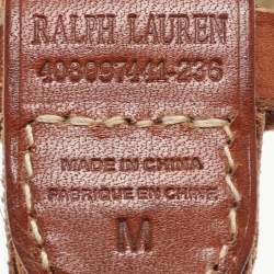 Ralph Lauren Brown Braided Leather Buckle Waist Belt M