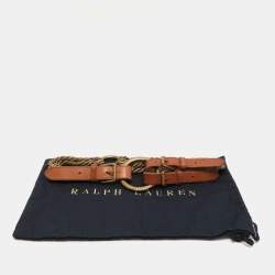 Ralph Lauren Brown Leather and Rope Braided Waist Belt M
