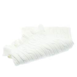 Pre Owned Ralph Lauren White Cotton Cable Knit Muffler