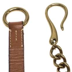 Pre Owned Ralph Lauren Brown Leather Vachetta Stirrup Chain Belt