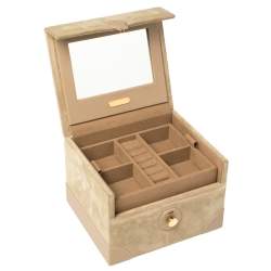 Pre Owned Ralph Lauren Beige Suede Small Brooke Jewellery Box