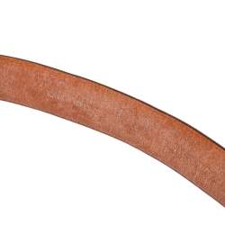 Pre Owned Ralph Lauren Tan Leather Hinge Pull Bar Belt 90CM