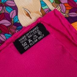 Pre Owned Hermès Rose Au Coeur de la Vie Silk Scarf