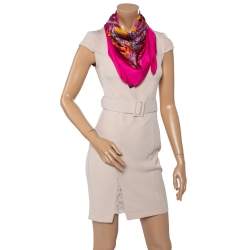 Pre Owned Hermès Rose Au Coeur de la Vie Silk Scarf