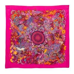 Pre Owned Hermès Rose Au Coeur de la Vie Silk Scarf