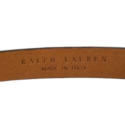 Pre Owned Ralph Lauren Metallic Bronze Python Slim Belt 85CM
