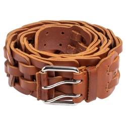 Pre Owned Ralph Lauren Brown Leather Waist Belt XL