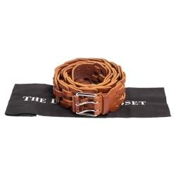 Pre Owned Ralph Lauren Brown Leather Waist Belt XL