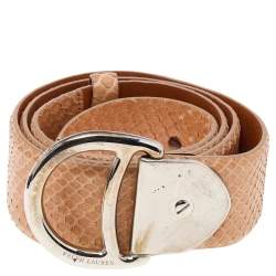 Pre Owned Ralph Lauren Beige Python Belt 95CM
