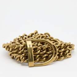 Pre Owned Ralph Lauren Metallic Brass Metal Chain Link Belt