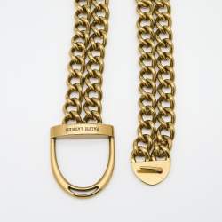 Pre Owned Ralph Lauren Metallic Brass Metal Chain Link Belt