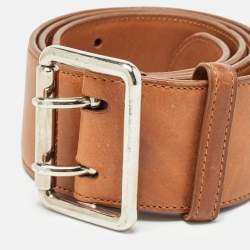 Pre Owned Ralph Lauren Brown Leather Buckle Belt M