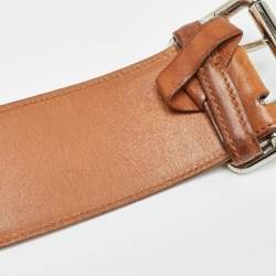 Pre Owned Ralph Lauren Brown Leather Buckle Belt M