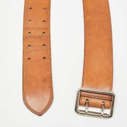 Pre Owned Ralph Lauren Brown Leather Buckle Belt M