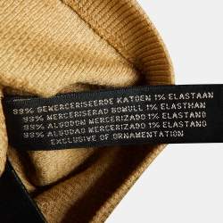 Pre Owned Ralph Lauren Gold Embellished Cotton Knit Tank Top M