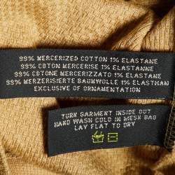 Pre Owned Ralph Lauren Gold Embellished Cotton Knit Tank Top M