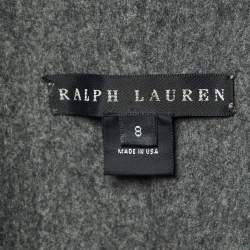 Pre Owned Ralph Lauren Grey Wool Belted Overcoat M