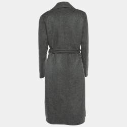 Pre Owned Ralph Lauren Grey Wool Belted Overcoat M