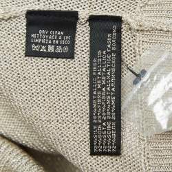 Pre Owned Ralph Lauren Beige Lurex Rib Knit Sweater S