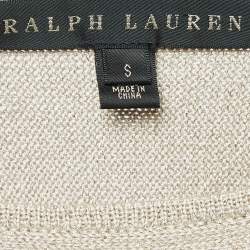 Pre Owned Ralph Lauren Beige Lurex Rib Knit Sweater S