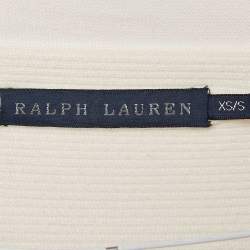 Pre Owned Ralph Lauren Cream Rib Knit Cardigan XS/S