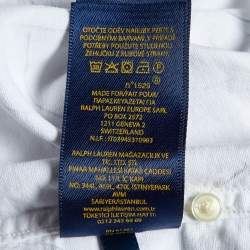 Pre Owned Ralph Lauren White Printed Cotton Buttoned Down Shirt M