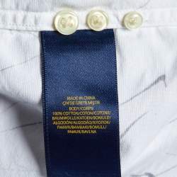 Pre Owned Ralph Lauren White Printed Cotton Buttoned Down Shirt M