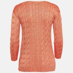 Pre Owned Ralph Lauren Orange Cable Knit Sweater XS