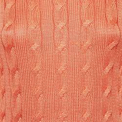 Pre Owned Ralph Lauren Orange Cable Knit Sweater XS