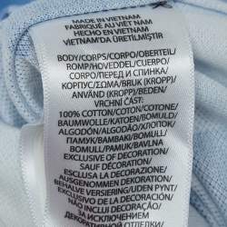 Pre Owned Ralph Lauren Blue/White Plaid Knit Oxford Cotton Belted Dress L