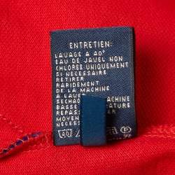 Pre Owned Ralph Lauren Sports Red Pique Cotton T-Shirt Mini Dress S