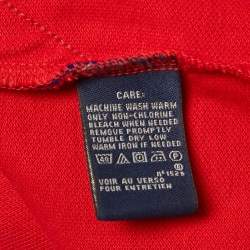 Pre Owned Ralph Lauren Sports Red Pique Cotton T-Shirt Mini Dress S