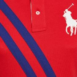 Pre Owned Ralph Lauren Sports Red Pique Cotton T-Shirt Mini Dress S
