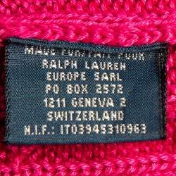 Pre Owned Ralph Lauren Pink Cable Knit V-Neck Long Sleeve Sweater L