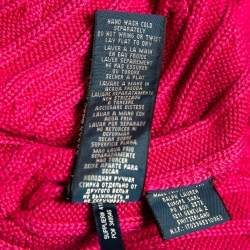 Pre Owned Ralph Lauren Pink Cable Knit V-Neck Long Sleeve Sweater L