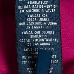 Pre Owned Ralph Lauren Pink Striped Cotton Pique Polo T-Shirt M